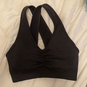 Alphalete Amplify Bra in black marl in XS